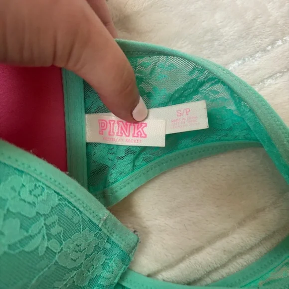 PINK Victoria's Secret Green Lace Bandeau Bra - Picture 6 of 6
